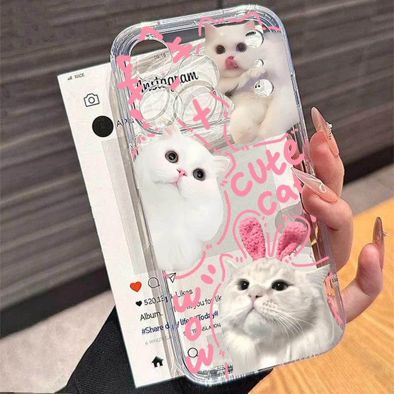 Charming Floral Bow Rabbit Cat Design Phone Case Cover