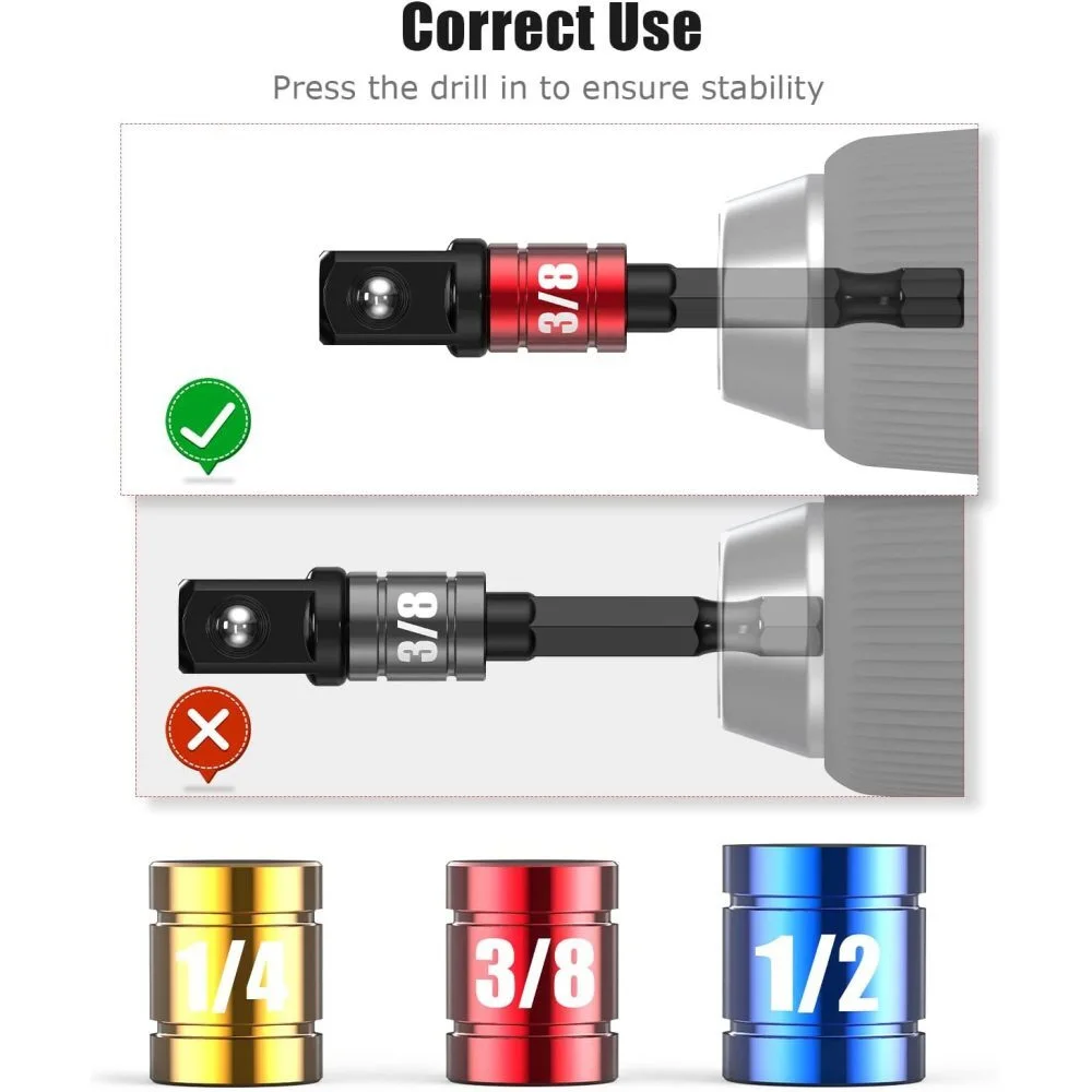 Impact Grade Right Angle Socket Adapter Extension Set