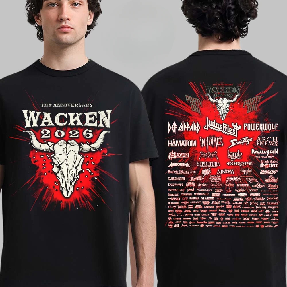 Hot Wacken Open Air Baumwollshirt, Unisex, Sommer, kurzärmelig, modisches Marken-T-Shirt, luxuriöses, lässiges Vintage-T-Shirt
