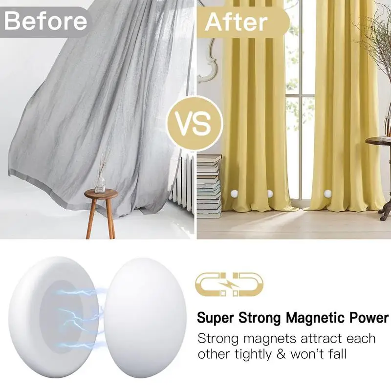 4-Pack White Magnetic Shower Curtain Weights – Waterproof Drapery Magnets For Liner Bottom, Heavy Duty
