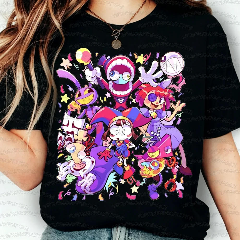 Sommer-T-Shirt für Herren und Damen, kurzärmelig, Cartoon-Y2K-Kleidung, bequem, lässig, The Amazing Digital Circus Tops