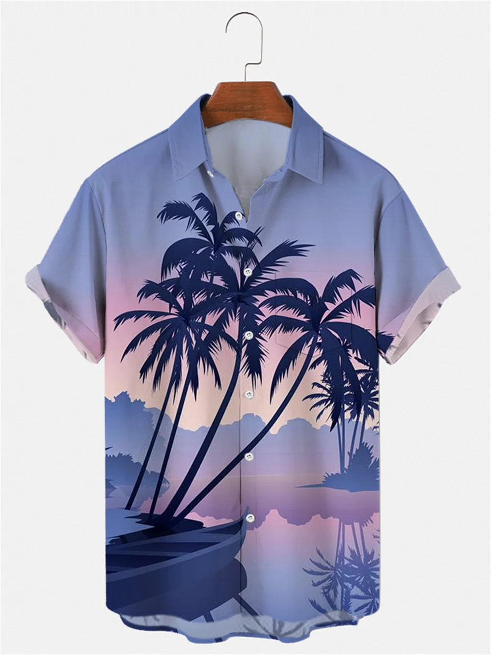 

creative beach 3D digital printing harajuku beach scene map casual solapa short sleeve shirt camisa lisa quick-drying t-shirt