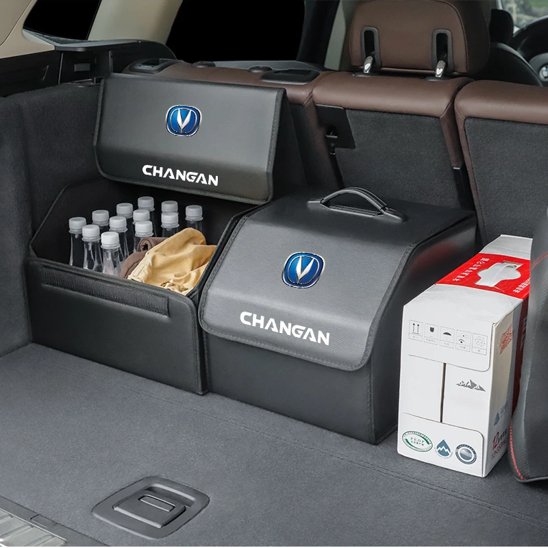Car Trunk Storage Bag Leather Camping Box Collapsible For Changan Cs75
