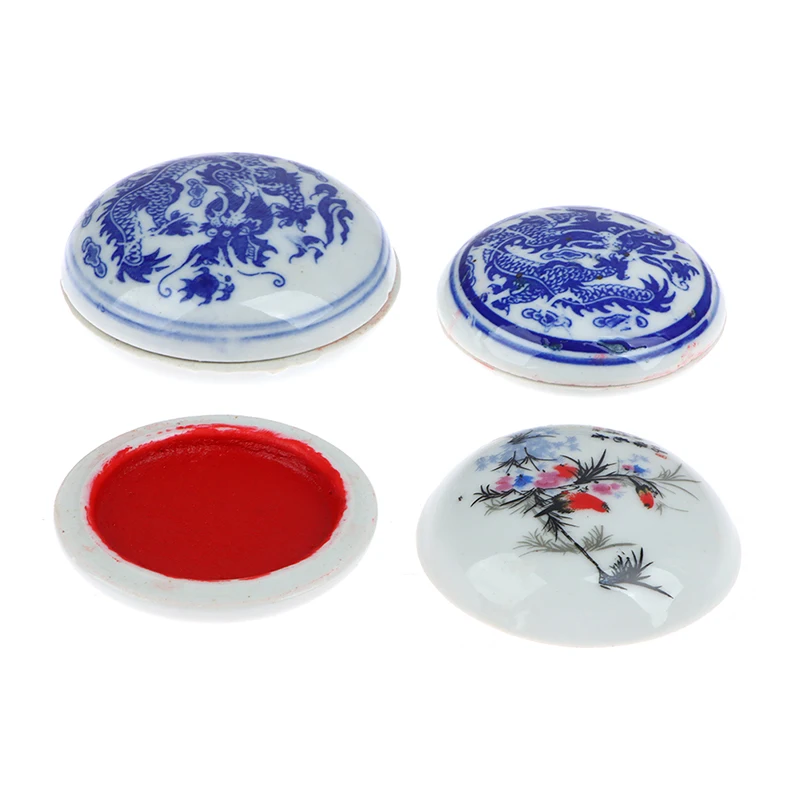1Pc Calligraphy and Printing Mud Chinese Painting Copybooks Calligraphy Seal Ancient Style Red Cinnabar Printing Mud Oil