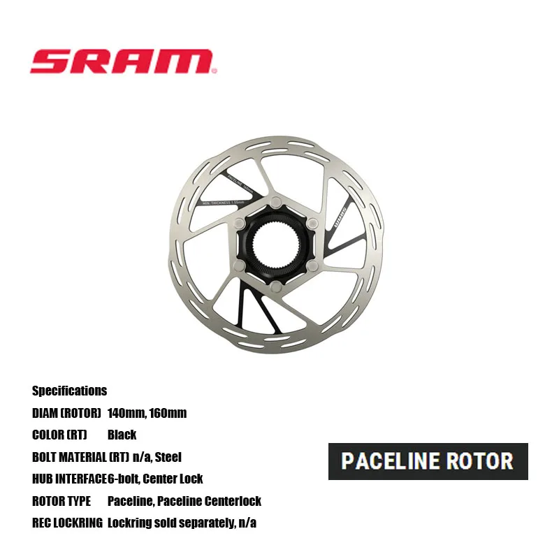SRAM PACELINE ROTOR 140MM 160MM Center Lock Designed for road use