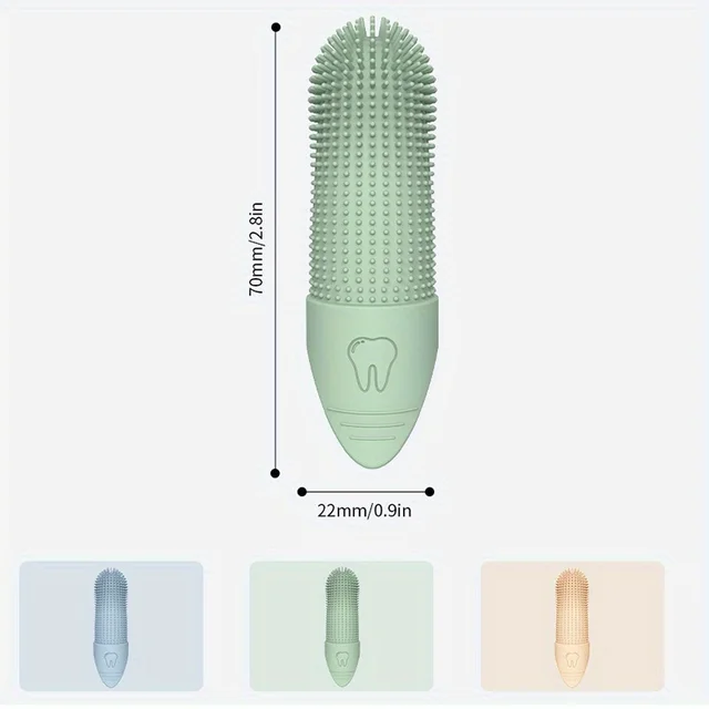 Dog Toothbrush, 360° Cleaning Finger Toothbrush for Dogs, Food Grade Silicone Dog Finger Toothbrush for Dogs & Cats Dental Care 2