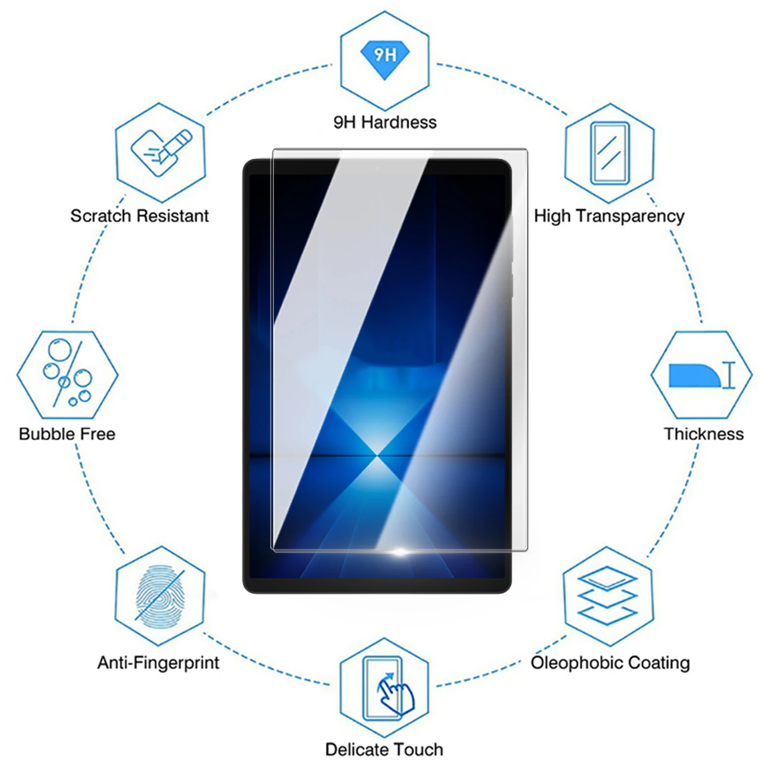 Premium Tempered Glass Screen Protector for 8.8 Inch Tablets - Anti-Scratch Cover Film