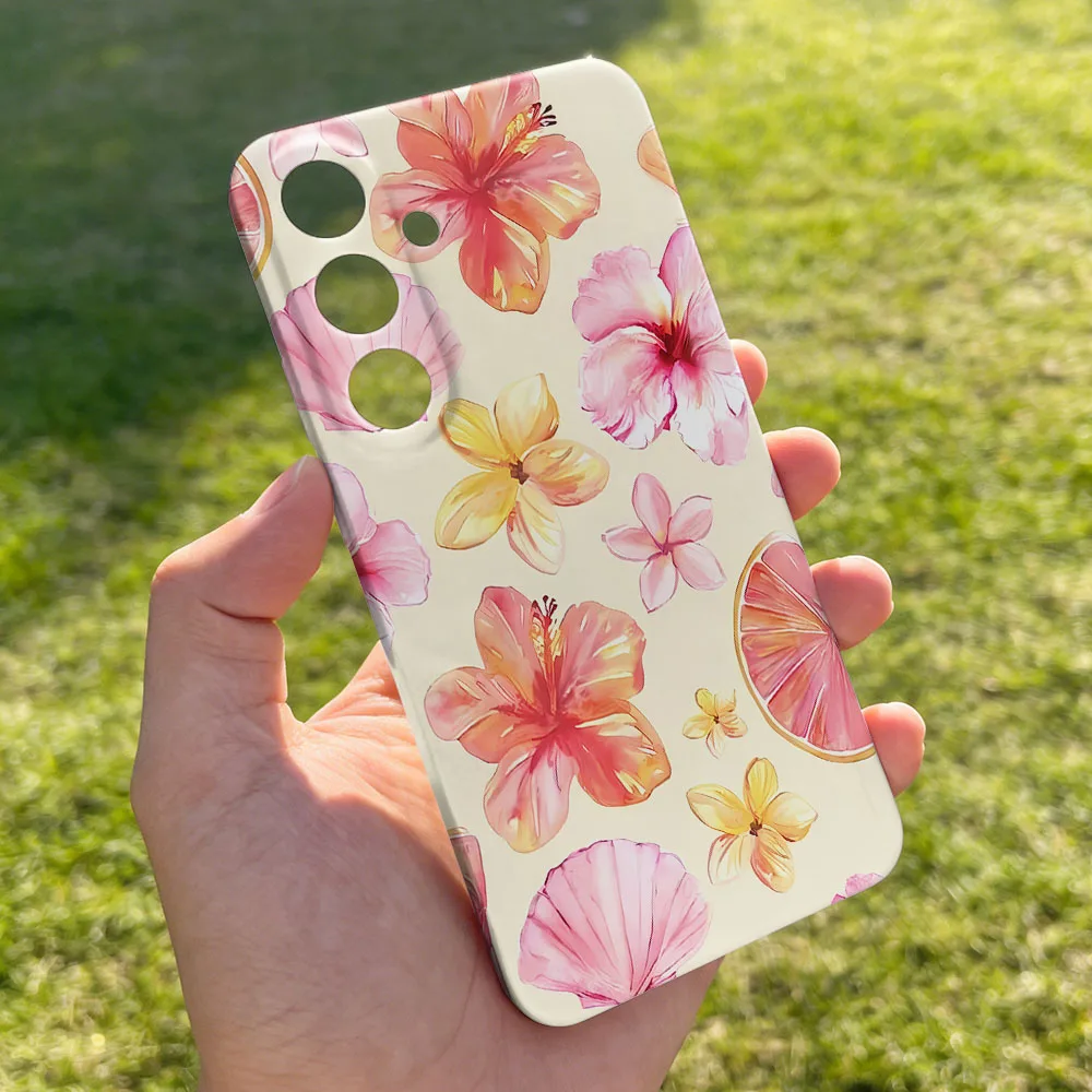 Pink Flower Shockproof Hard PC Back Cover - Premium Phone Case