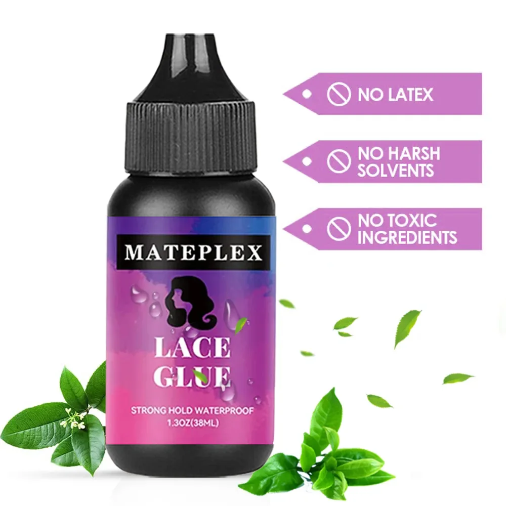 Wig Glue Lace Wig Glue Wig Install Kit 4PCS/Lot Wig Glue for Lace Waterproof Lace Glue Adhesive Strong Hold Hair Edge Control Melt Band Hair Brush Wig Installation Kit