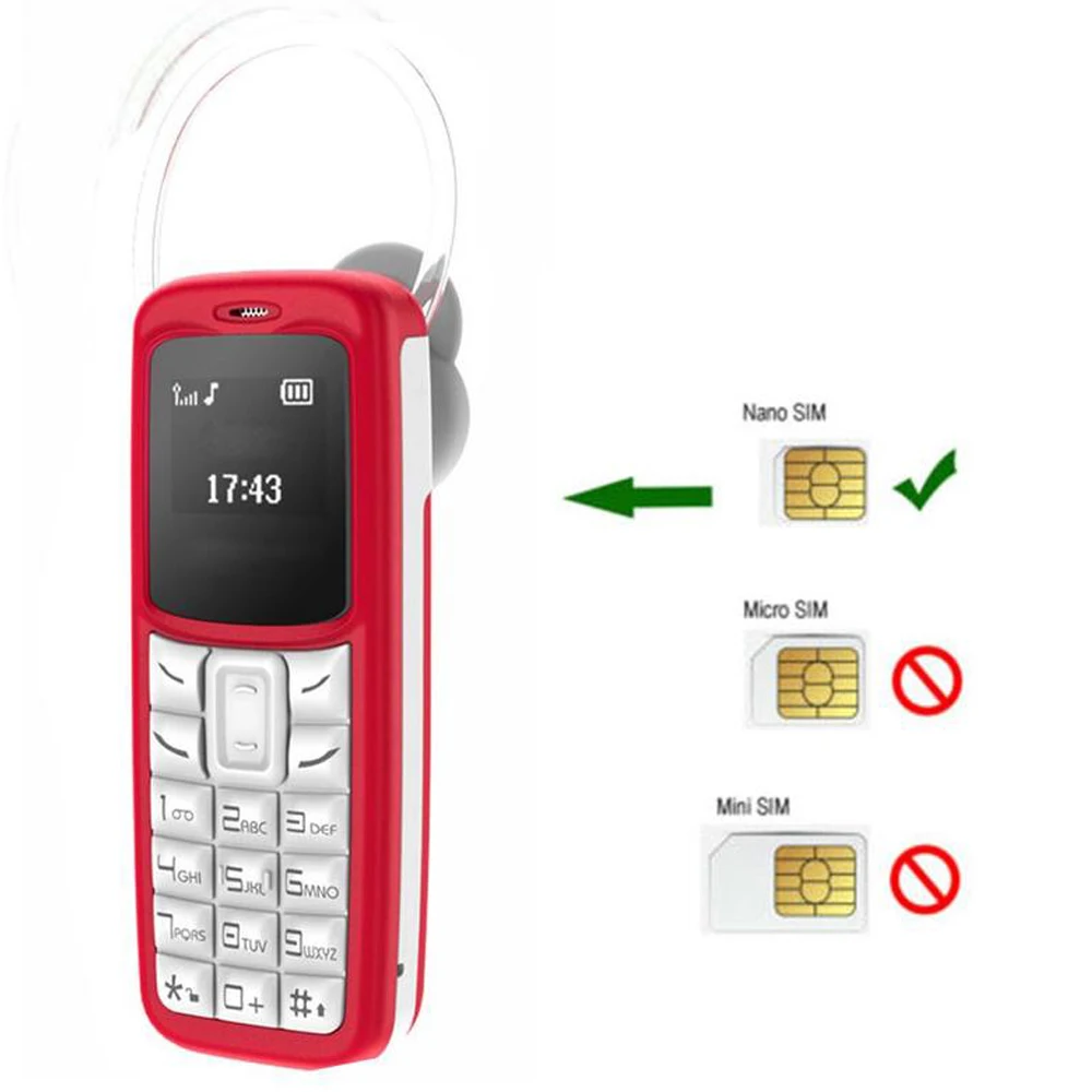 

Mini Phone Wireless Bluetooth Mp3 Music Player Earphone Unlocked Small Flip Cover StandBy Phone BackUp Fm Radio BM30 PocketPhon