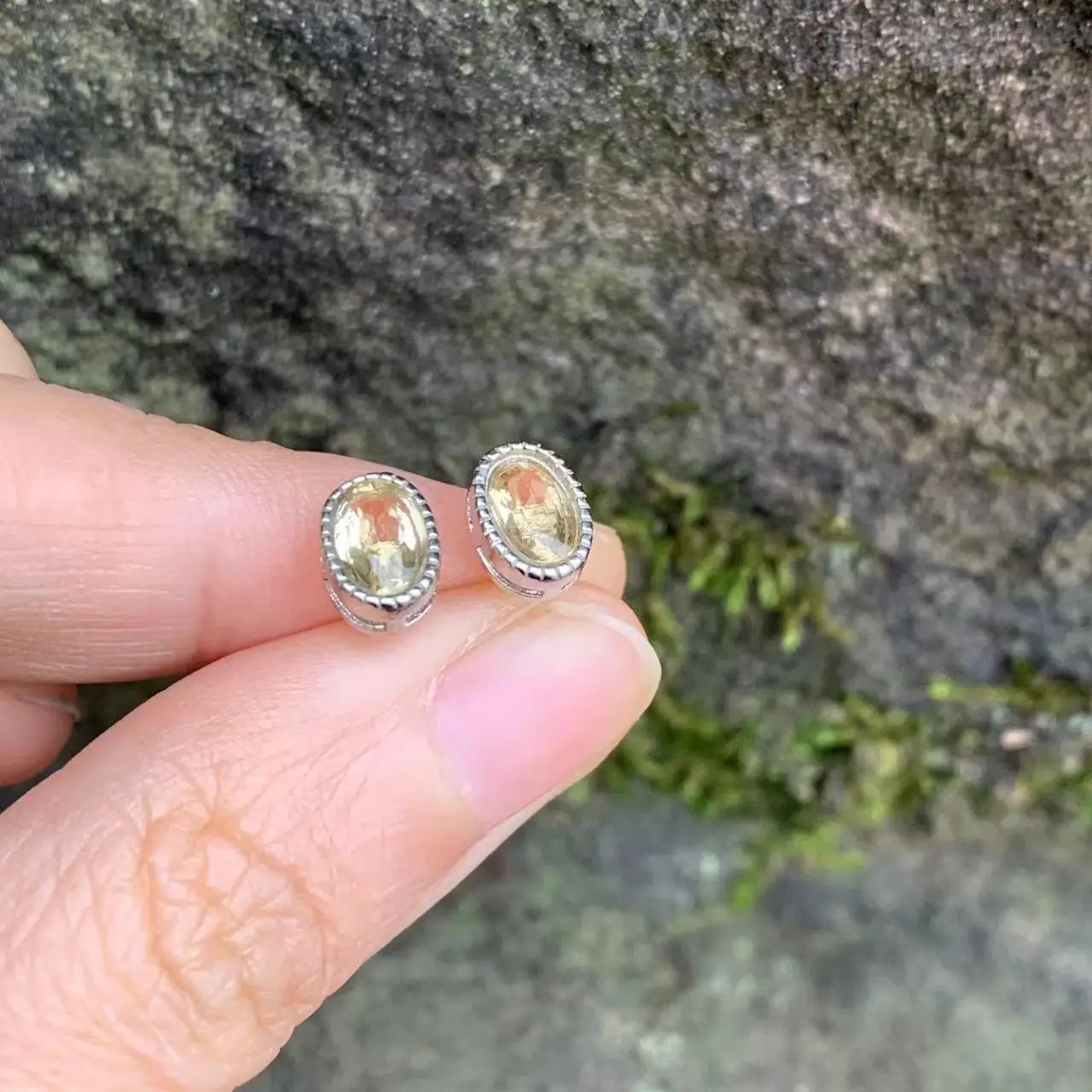 5*3MM Natural Citrine Stud Earrings For Women Real 925 Sterling Silver Vintage Femme Gift Prevent Allergy Fine Jewelry Stone