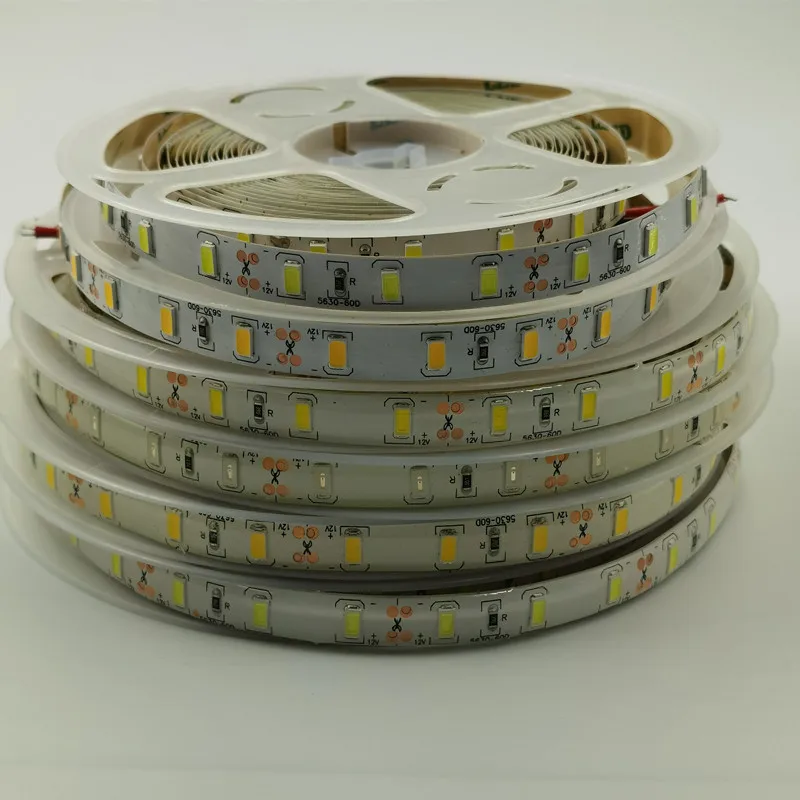 

5m DC 12V 5730 LED Strip 5630 SMD Flexible LED Strip 60LED/m Warm White Cold White Red Green Blue 4000K IP20 IP65Waterproof