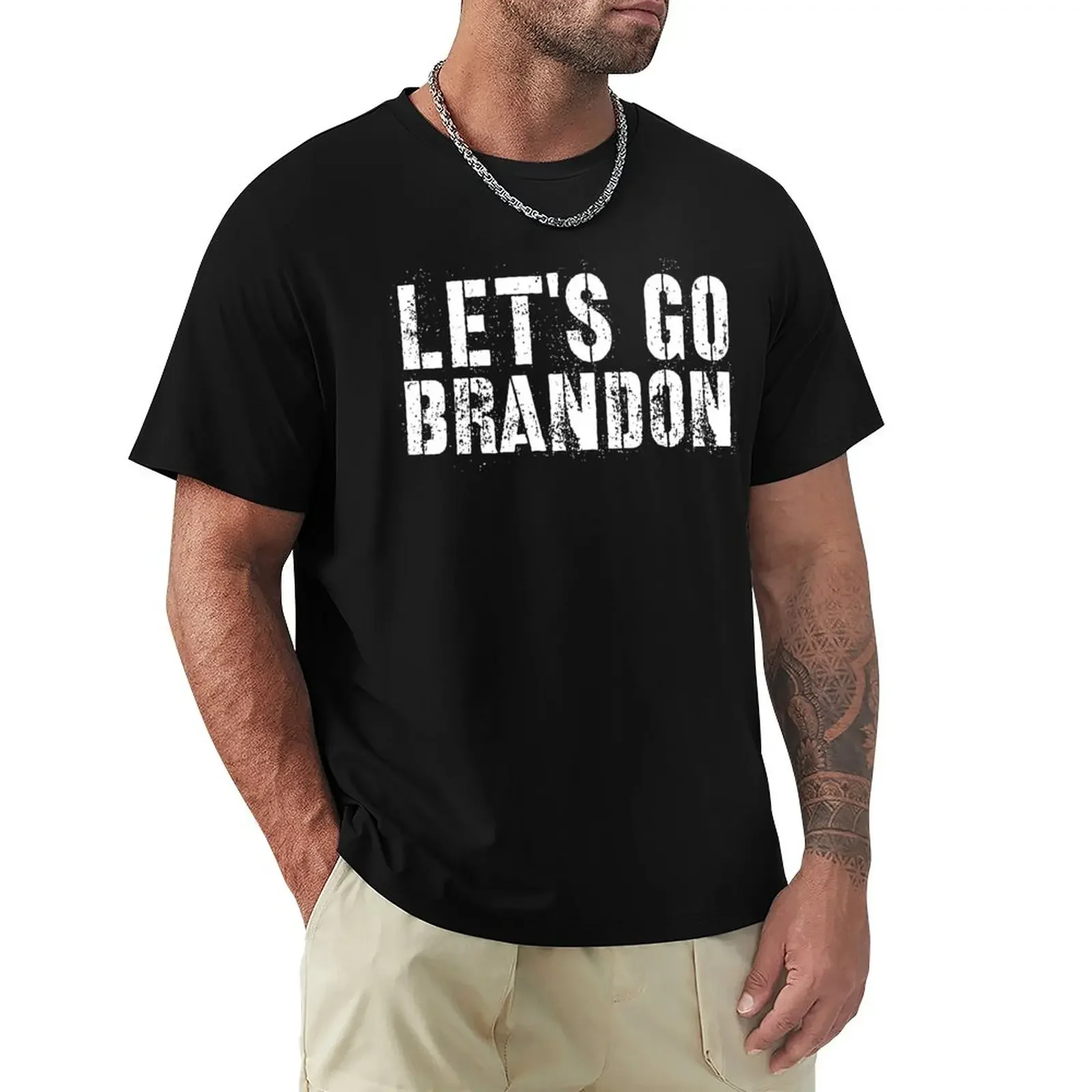 

Let's Go Brandon T-Shirt boys whites hippie clothes plain mens vintage t shirts