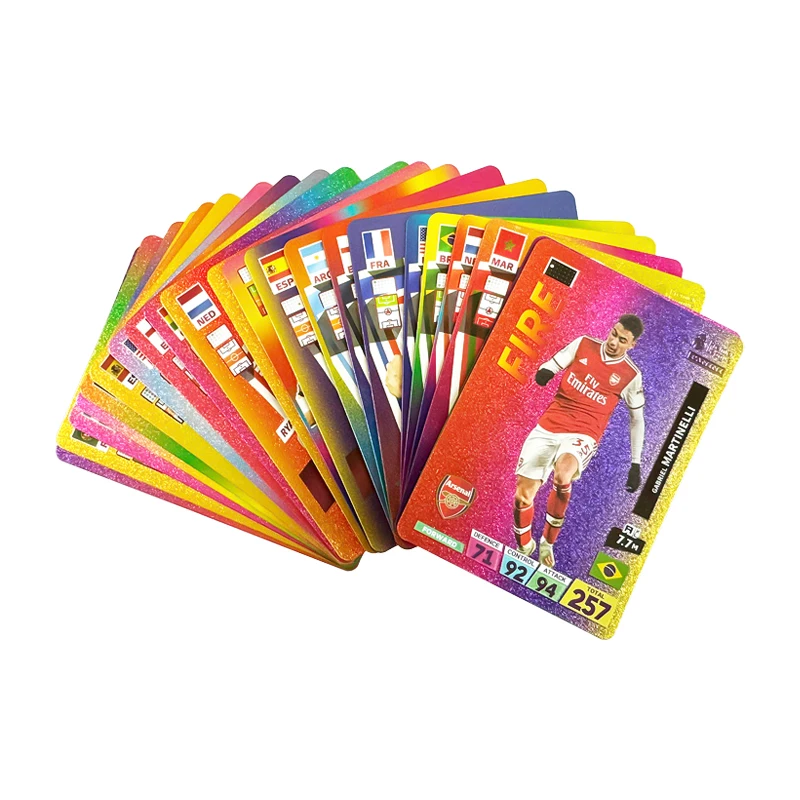 Football Trading Cards 27-55Pcs Ballsuperstar Colour Card Star Limited Edition Signature Series Children's Fan Gift Pack