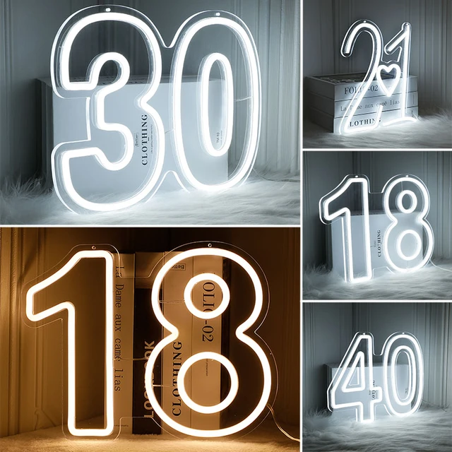 Letter Number Neon Signs Led Lights For Home Decorative Lamp Room Wall Neon  Lighting for Birthday