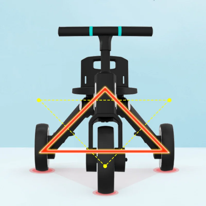 4 In 1 Children Tricycle Scooter Child Two Wheel Bike Foldable Baby Balance Bike Kids Scooter Baby Stroller for 1-6 Years Old