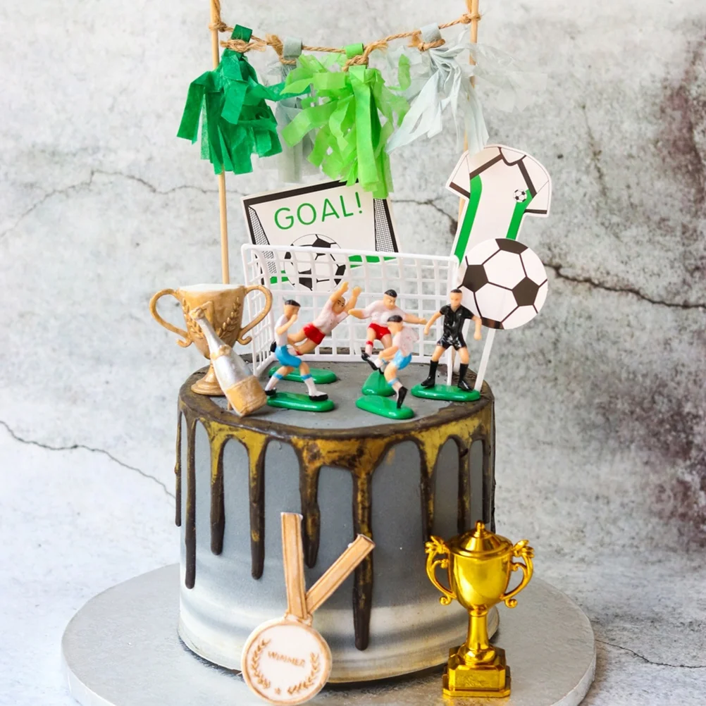 8Pcs Miniature Trophy Decorations Plastic Awards Trophies Soccer Cake Ornament Accessories Kids Party Supplies plastic trophy toys