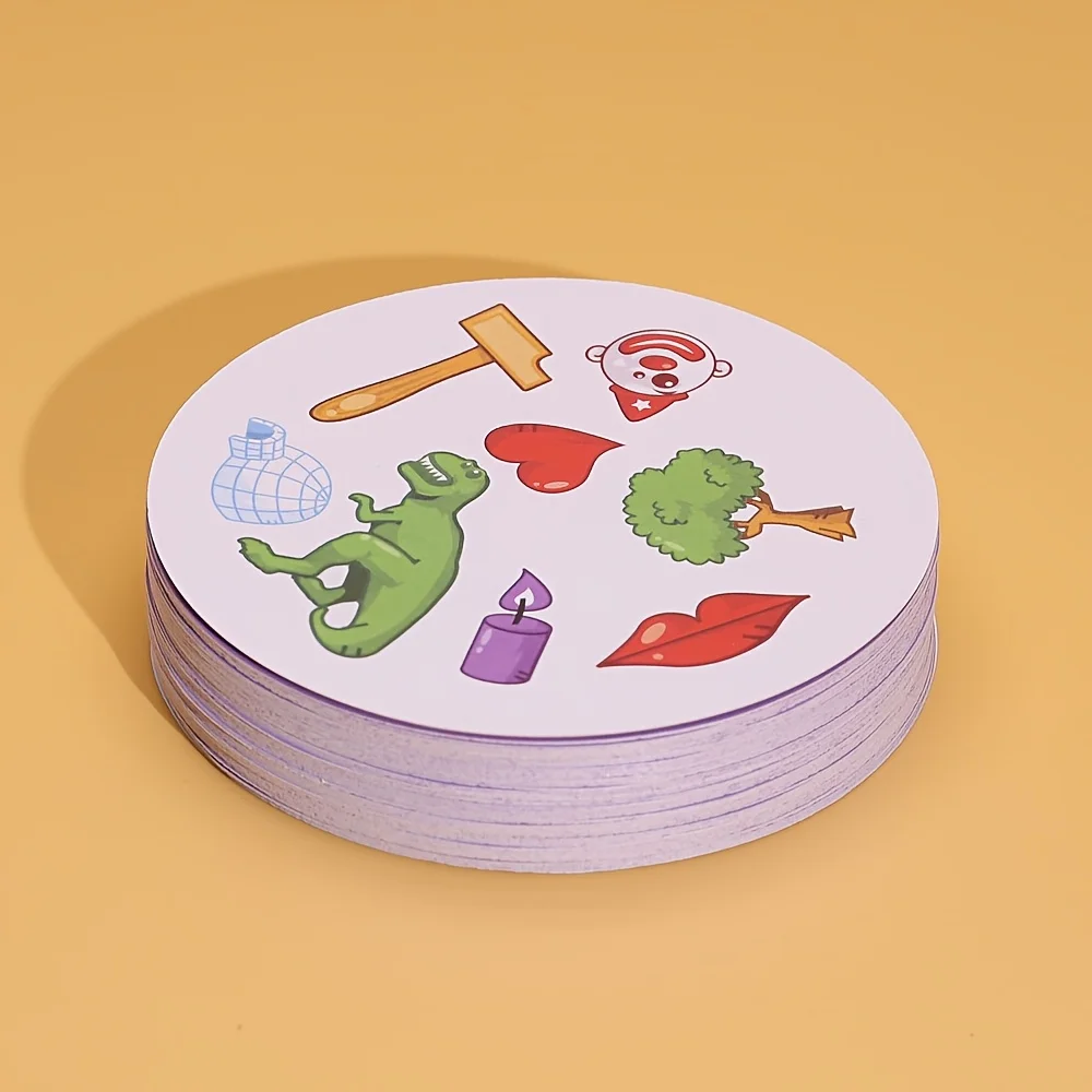 Gioco da Tavolo Rotondo per Famiglie, Ideale per Riunioni Festive, Gioco di Carte Rapido con Abbinamenti, Gioco da Viaggio Interattivo Portatile - immagine 2