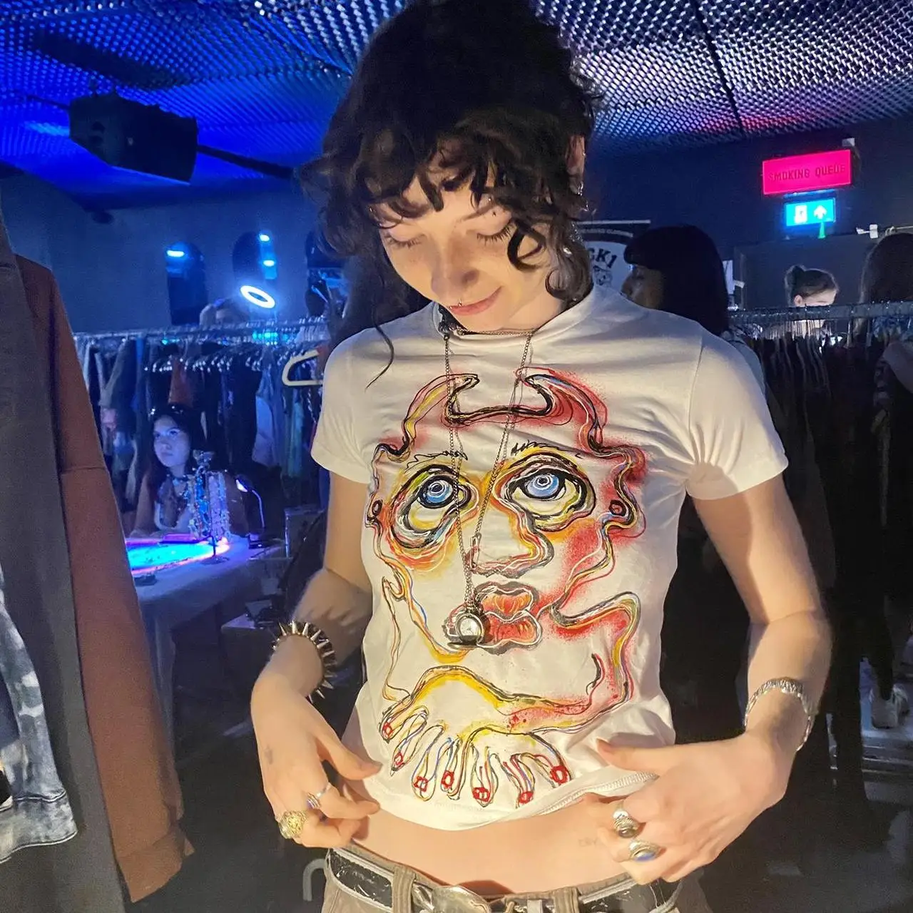Y2k Crop Tops T-Shirts Brief druck Kurzarm T-Shirt schlanke Grafik Sommer T-Shirts ästhetische Kleidung Emo Mädchen 2000s Frauen T-Shirt – Detail 3