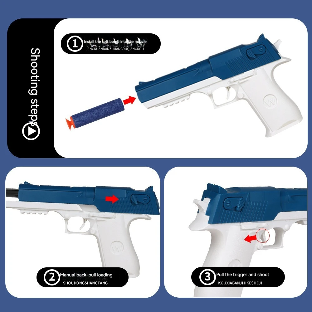 New Vega Toys Gunnew Vega Toy Desert Eagle Soft Bullet Gun - Abs Plastic  Shooting Game For Teens