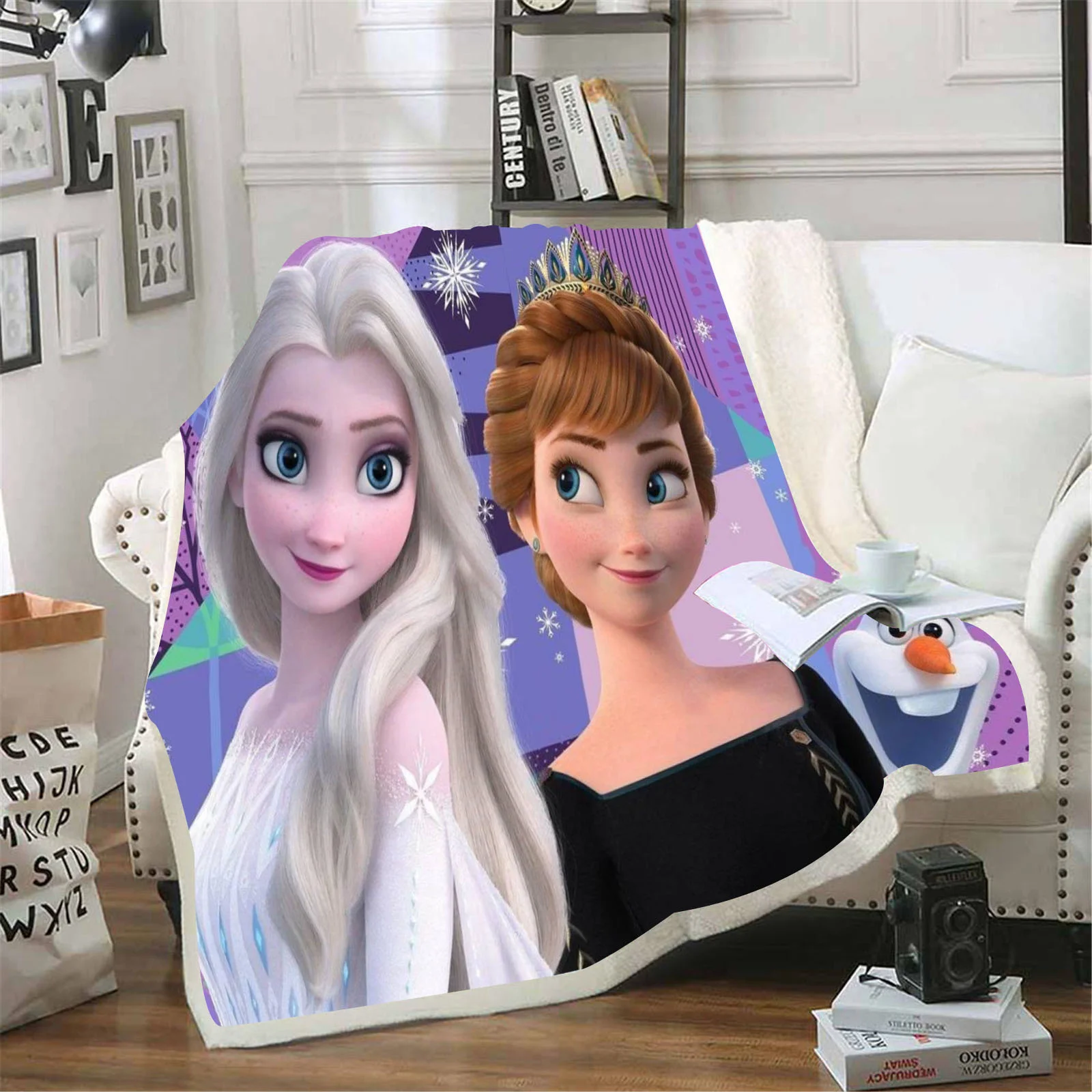 

Одеяло с реактивным принтом для дома в американском стиле, плюшевые пушистые одеяла большого размера, зимнее утяжеленное флисовое аниме