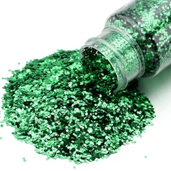 Sparkly Fine Glitter Powder for Arts and Crafts, Nail Art, and Cosmetic Use - Rainbow Colors (20g - Green)