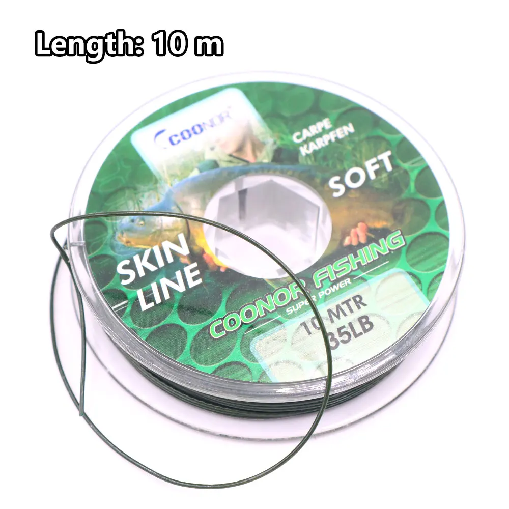 10m Carp Fishing Line Coated Braid Wire Anti-bite Hook Line Fishing  Accessories Hooklink Hair Rig Carp Coarse Fishing Tackle