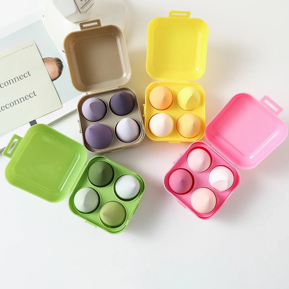 4pc/8pc Soft Makeup Sponge Dry Wet Dual Use Cosmetic Puff Foundation Concealer Highlight Blender Make Up Beauty Tool Accessories 3