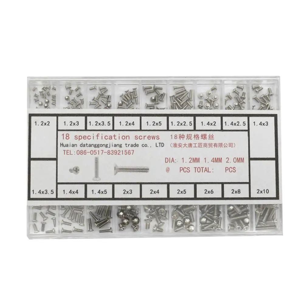 Types Mini Screw Nuts Kit Laptop Computer Assemble Repair Screws Fastener Set For Repairing Sunglass Phone