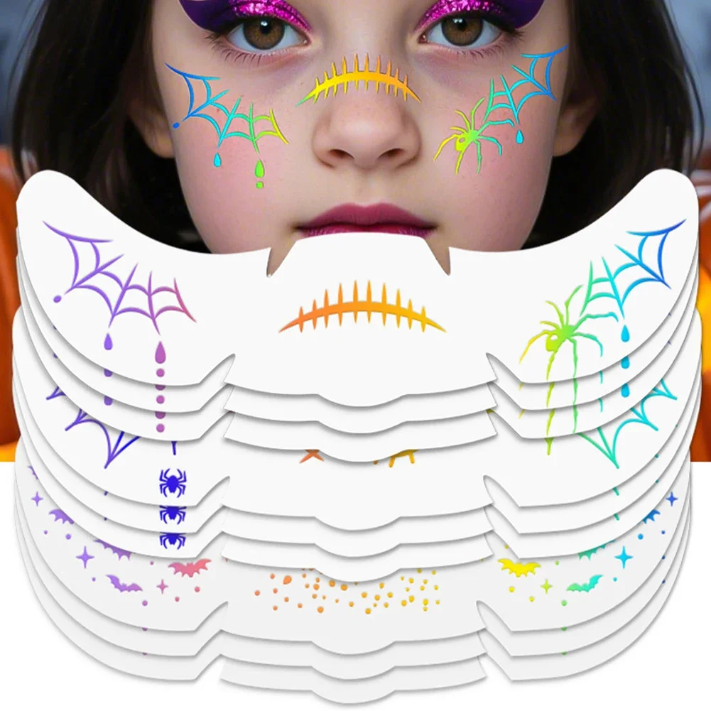 Halloween Waterproof Facial Sticker Freckle Transfer Tattoo Decals DIY Festival Party Tattoo Decorations Makeup Cosmetic Tools