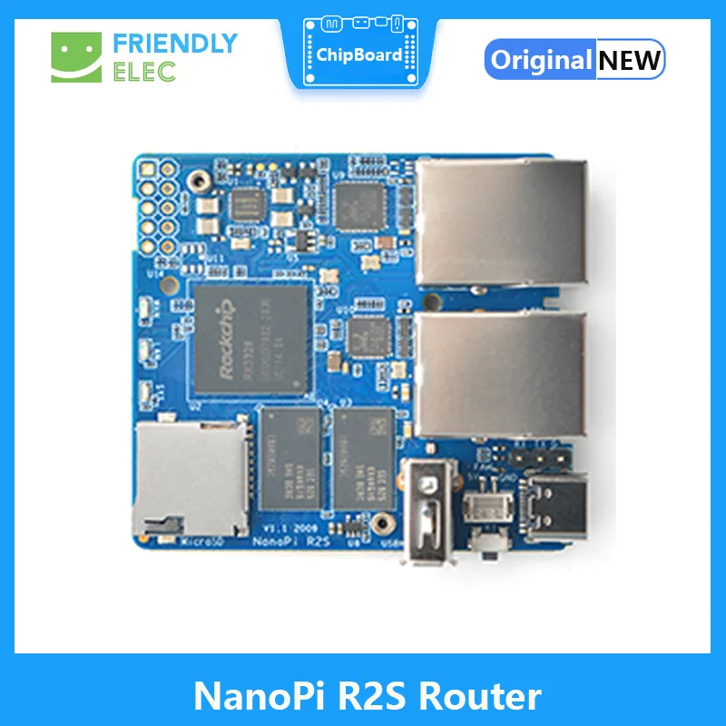 ģ  R2S   ݼ  OpenWrt ý, RK3328 ̴ ,  ⰡƮ Ʈ, 1GB 뷮 ޸