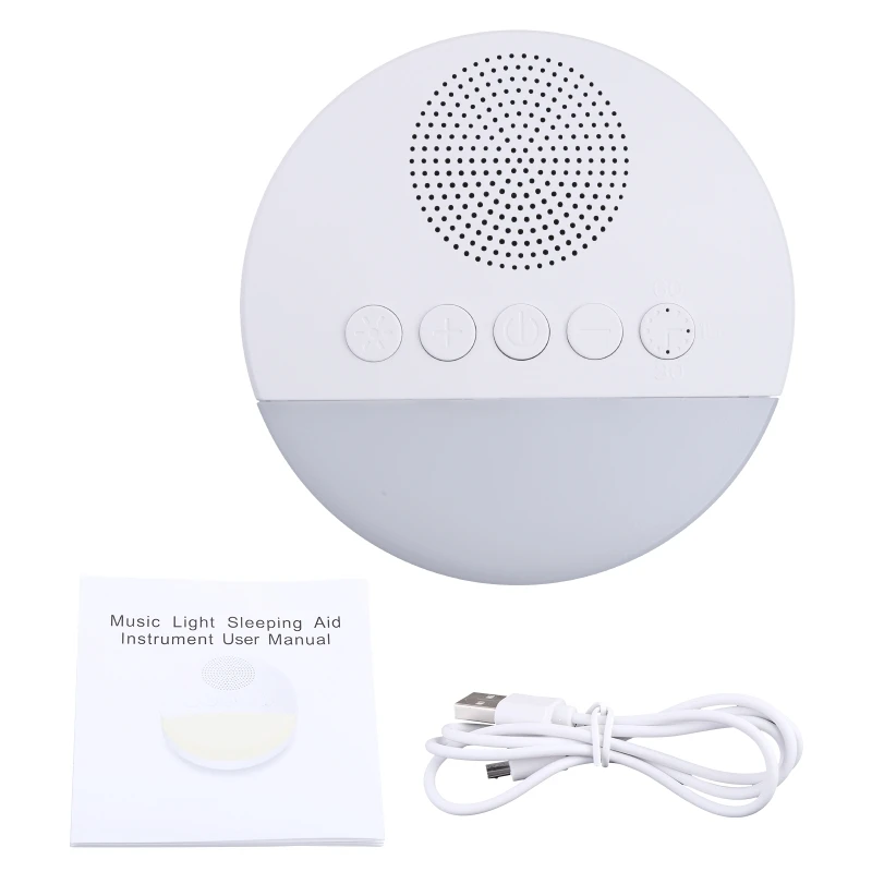 2 in 1 White Noise Machine Nature Soothing Sounds Therapy for Baby Adult Sleeping Relaxation USB Rechargeable Timed Shutdown Sleep Aid Device