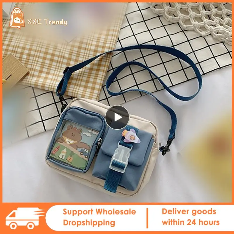 

Японская стильная кавайная сумка, Маленькая нейлоновая сумка для студентов, сумки через плечо с несколькими карманами, женская новая сумка через плечо, женская сумка