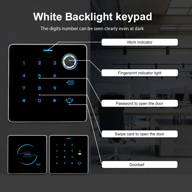 

New Fancy Design T886 Zinc Alloy Metal Access Control Keypad Standalone Door Unlock by Fingerprint,RFID EM Card,Pin