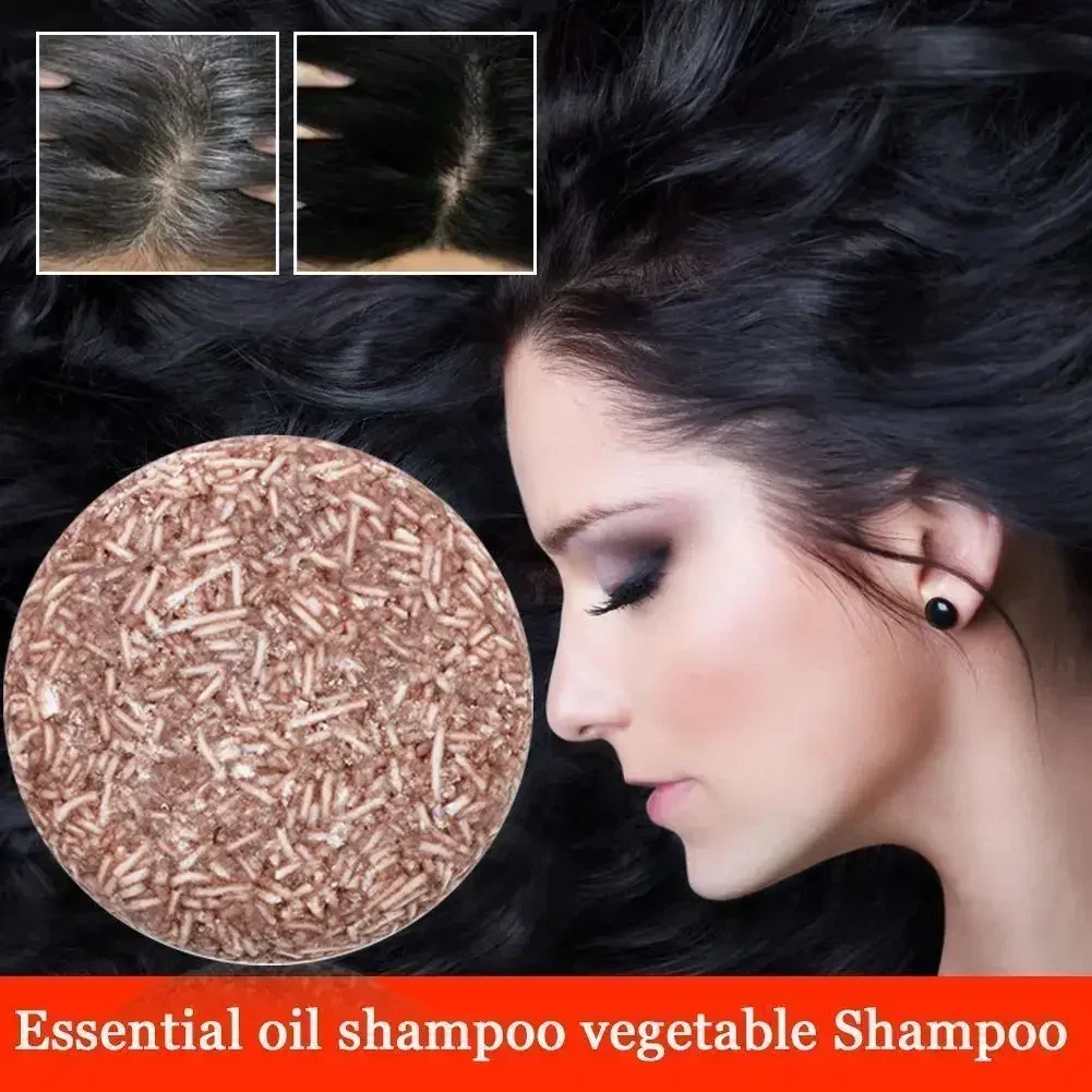 10G Natural Organic Polygonum Essence Hair Darkening Shampoo Bar Soap Mild Formula Hair Shampoo Gray Hair Reverse Cleansing 6
