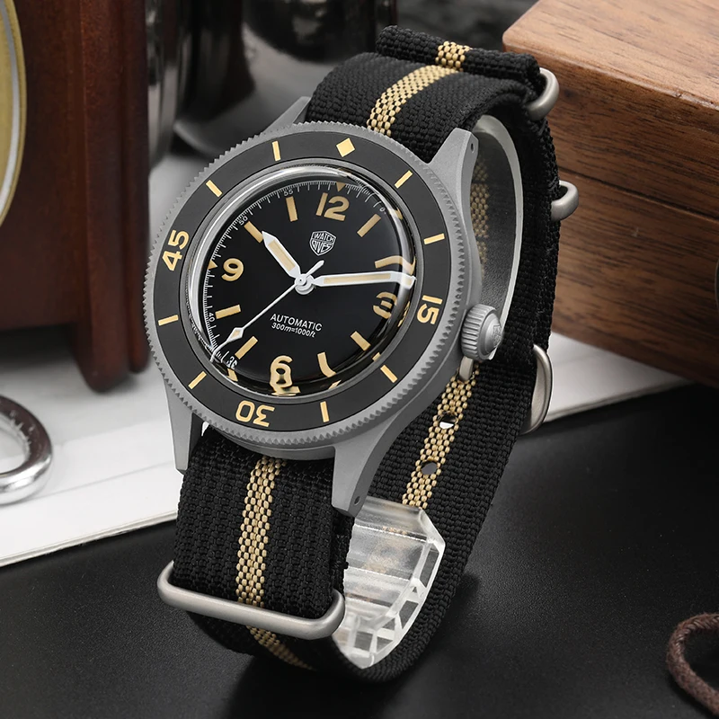 Watchdives WD50 Fathom Watch NH35 Automatic Movement 50-Fathom Sapphire Crystal Watches C3 Luminous 300m Waterproof Wristwatch