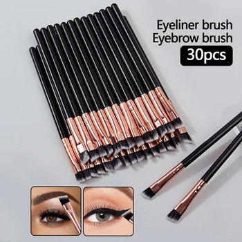 6/10/20/30PCS ultra-thin and ultra-fine eyeliner brush, angled eyebrow brush, eyelid detail brush, portable eye makeup tool 1