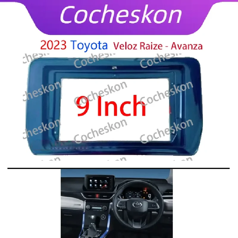 

Автомагнитола 2 Din 9 дюймов для TOYOTA Veloz-Raize-Avanza 2023 рамка ABS ПК установка DVD Gps Android мультимедийный плеер
