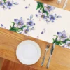 1pc Easter Celebration Table Runner - Linen Rectangular Woven Table Flag with Cross and Floral Design 4