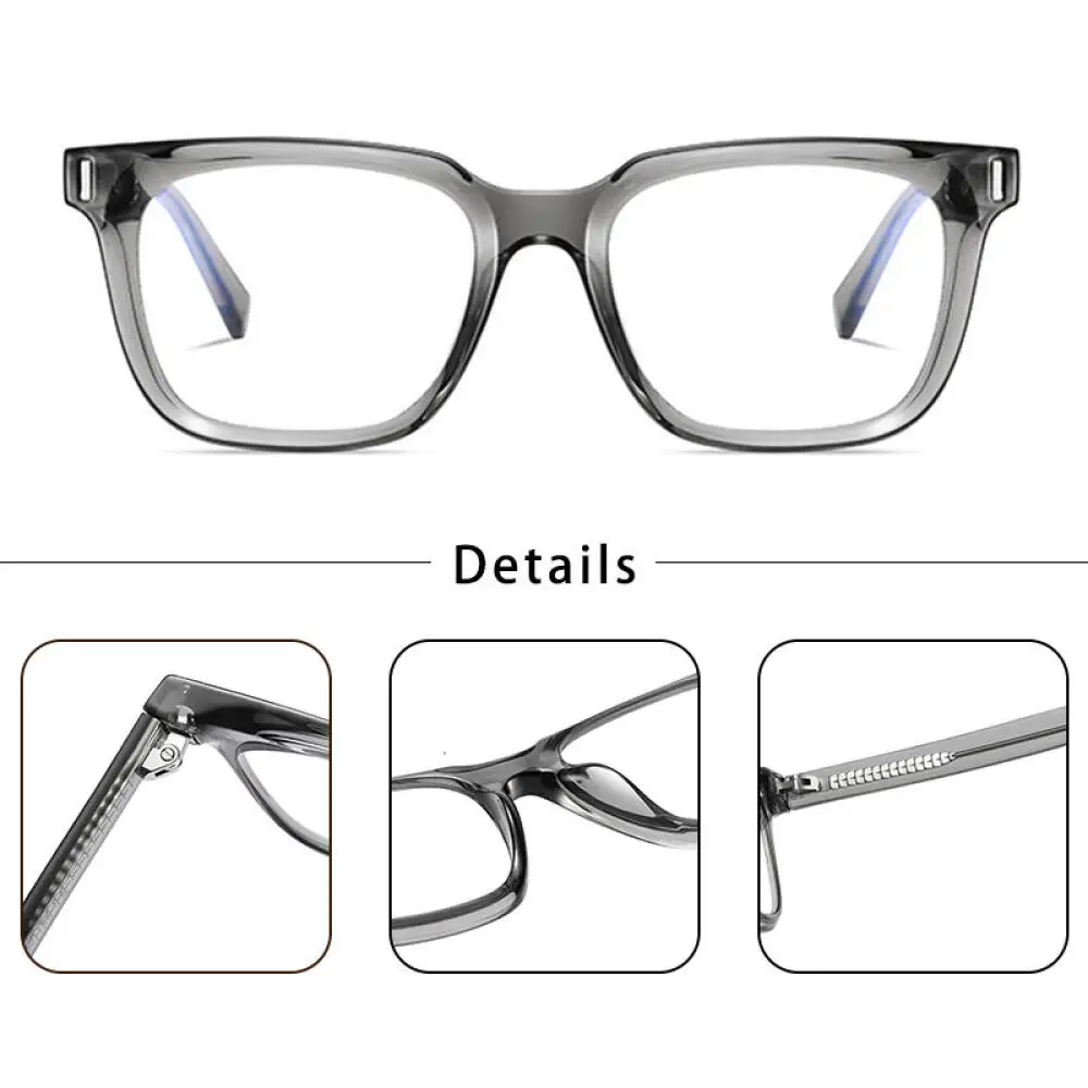 HBK Vintage Unisex TR90 Square Anti Blue Light Glasses Frame