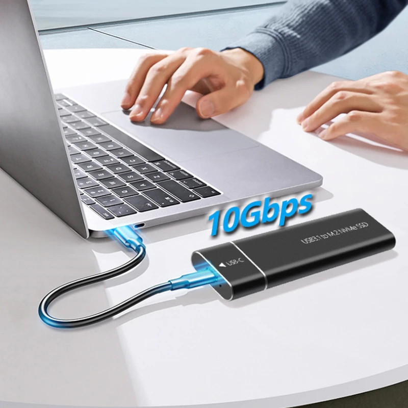 Caixa Móvel Ssd Metal Sólido Disco Rígido Externo Ssd Gabinete Suporta Protocolo Nvme Laptop Telefone Usb 3.1 M.2 - Imagem 3