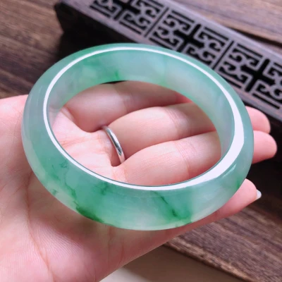 

zheru Natural Maine Emerald Green double color 54mm-62mm bracelet beautiful princess bracelet best for mom and girlfriend gift