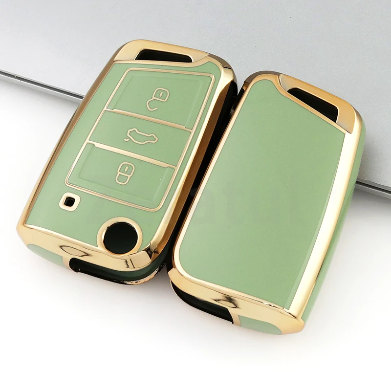 Key Case Car Key Shell Key Shell TPU Car Flip Key Case Cover Shell For VW Volkswagen Golf 7 MK7 Tiguan MK2 For Skoda Octavia Kodiaq Seat Ateca Leon FR Ibiza