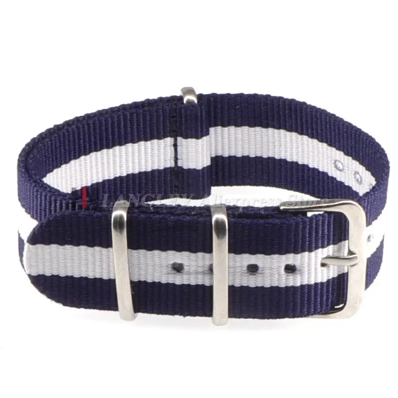 Nylon Army Sports Black Watch Strap - Fabric Band with Buckle