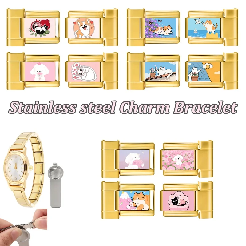Golden Watch 9mm Stainless Steel DIY Making Gifts