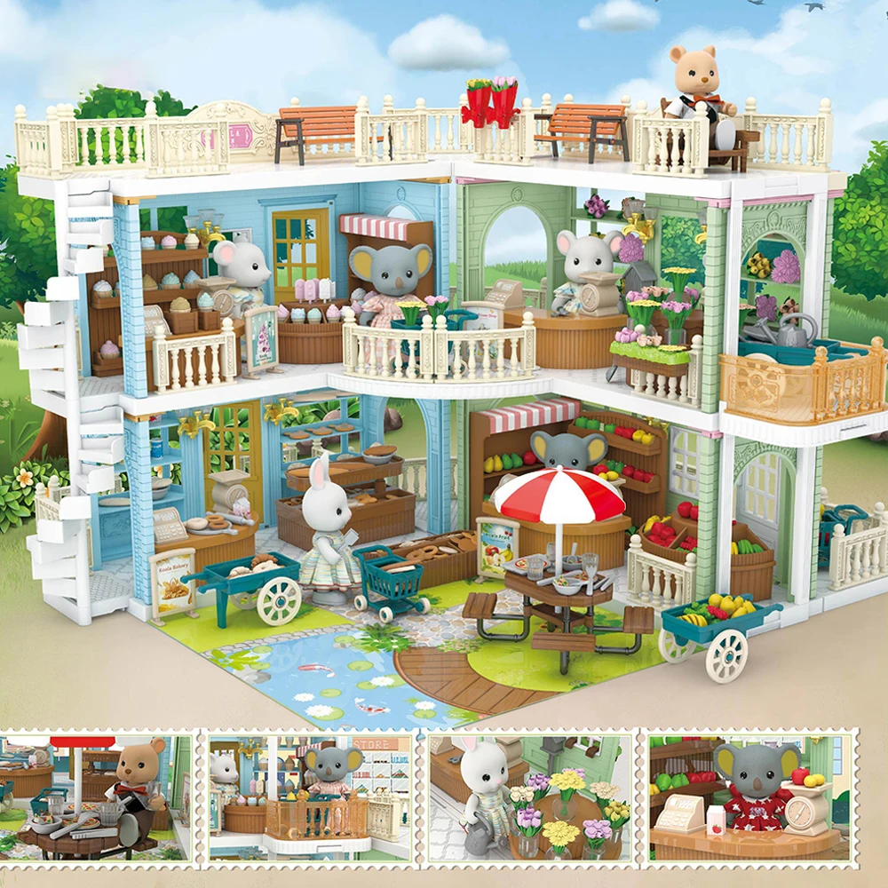 

Лесная миниатюрная мебель для семьи, доктор, мультфильм, Koala Town, крошечная больница, скорой помощи, Детская помощь, подарок на день рождения для девочек