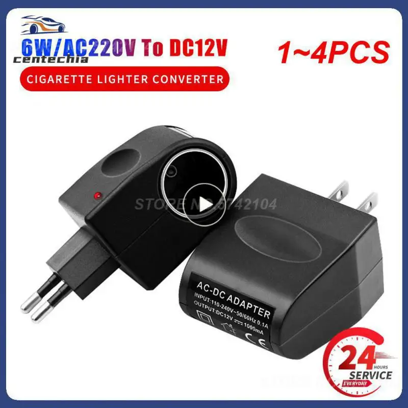 

1~4PCS EU 220V To 12V DC Car Power Adapter Socket Converter Car Cigarette Lighter For Automobile Wall Socket Splitter Charger