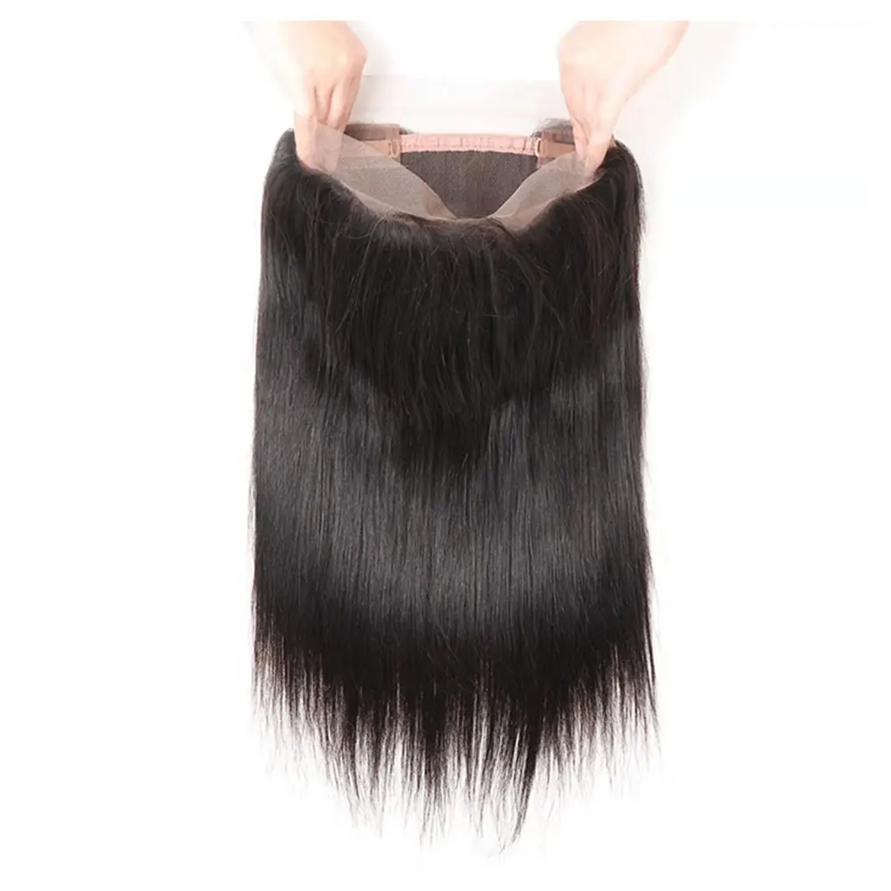 360 Lace Frontal Closure Straight Human Hair Pre Plucked Natural Hairline With Baby Hair 10 inch To 22 Inch