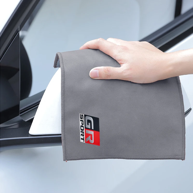 Microfiber Car Towel Microfiber Cleaning Cloths For Toyota GR Sport Gazoo Racing Yaris 86 Corolla Hilux Supra