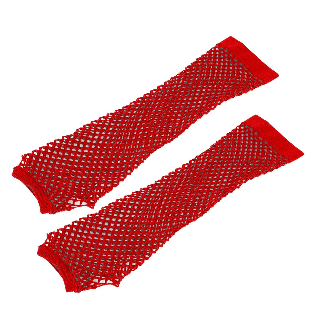 1pair Womens Long Fishnet Net Gloves Fingerless Mesh Gloves Punk Rock Fancy Night Club Party Arm Warmer Gloves Sexy Gloves